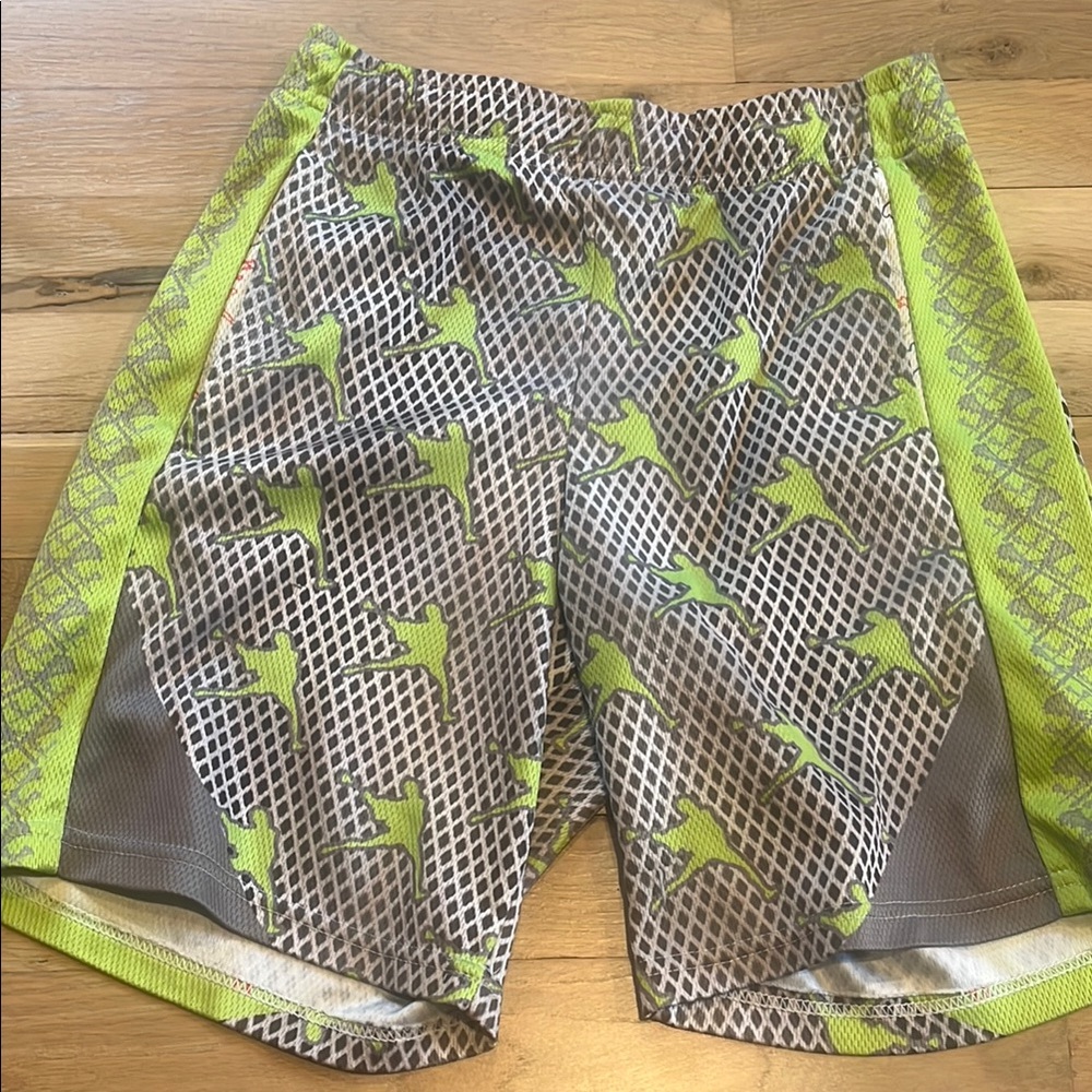 Stylish Gray and Green Lacrosse Shorts